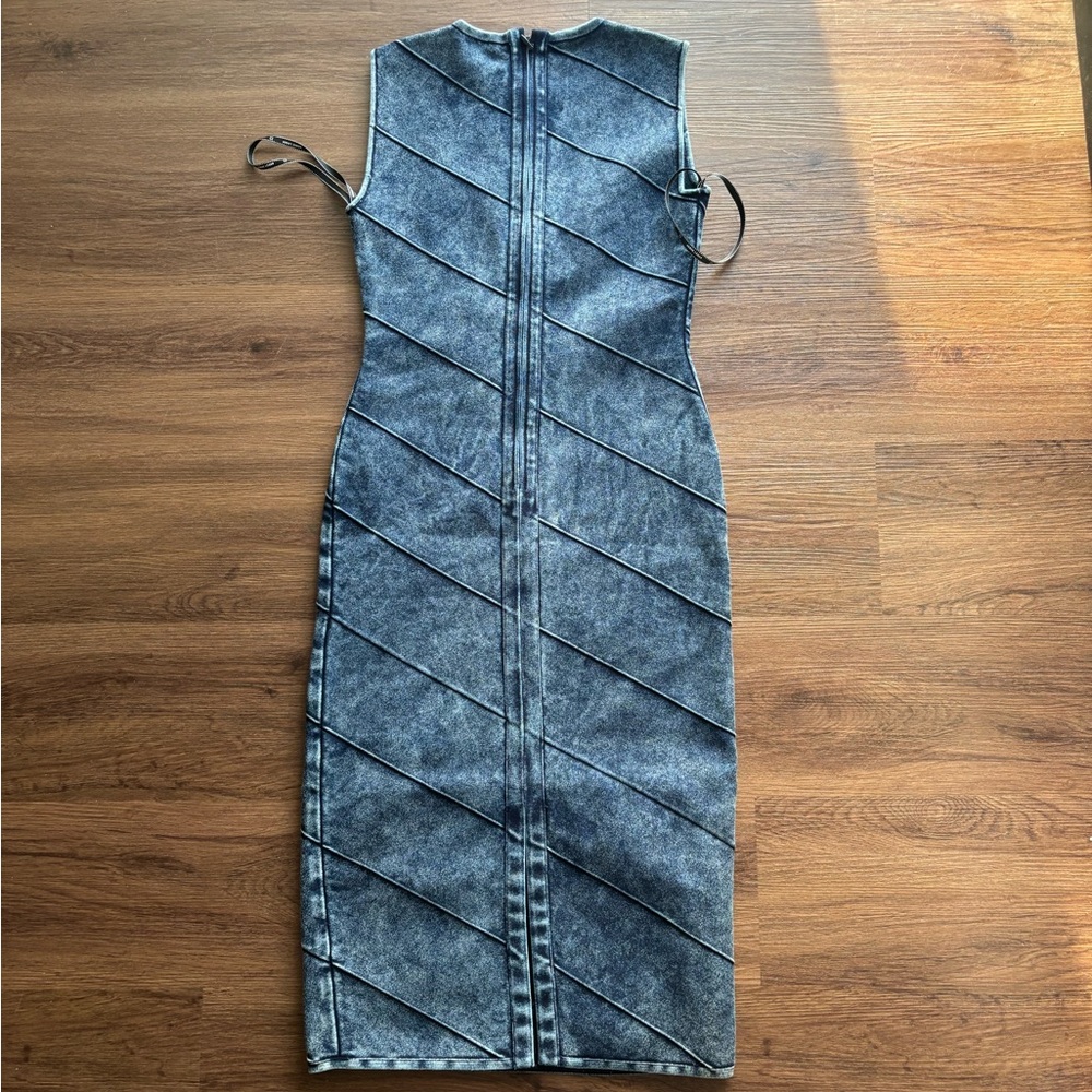 Herve Leger Denim pencil dress - Picture 3 of 4
